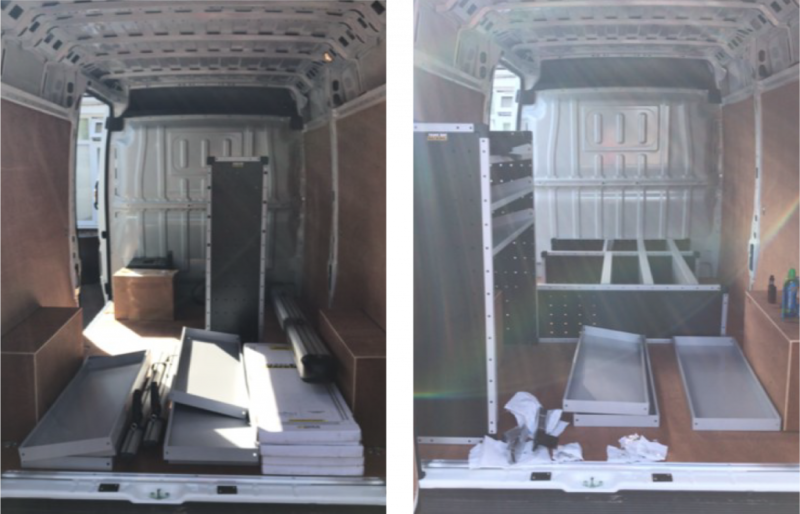 Trade Van Racking install