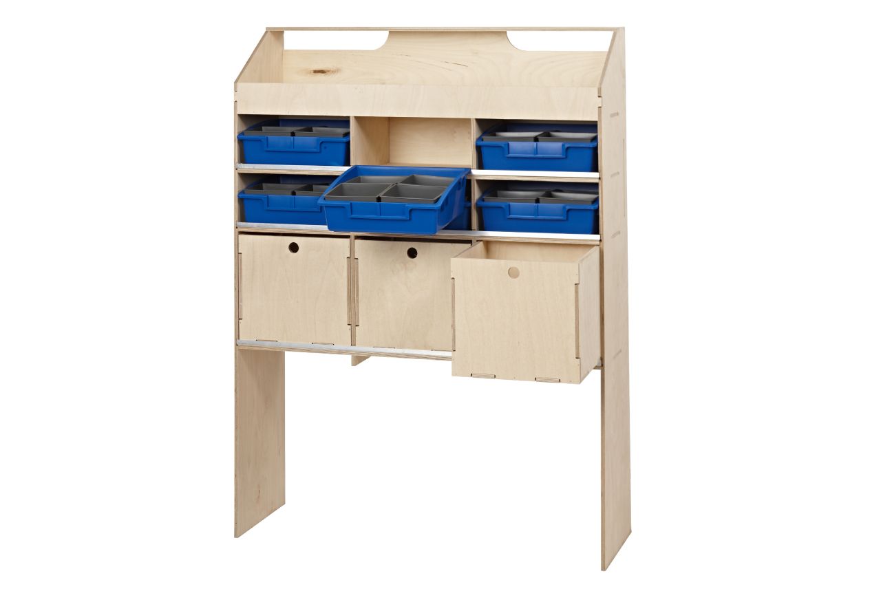 wooden internal van racking unit